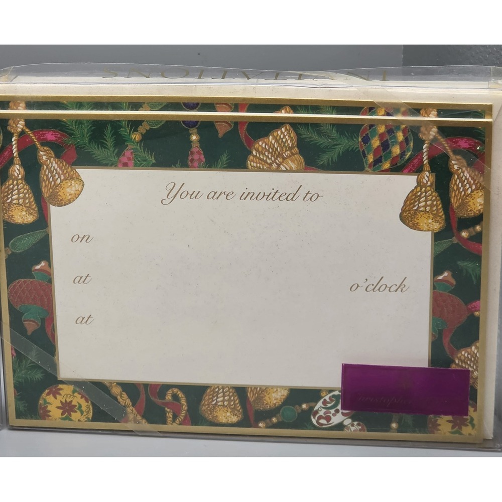 Christopher Radko Caspari Christmas Embassy Invitations 20 Count NOS Set of 2